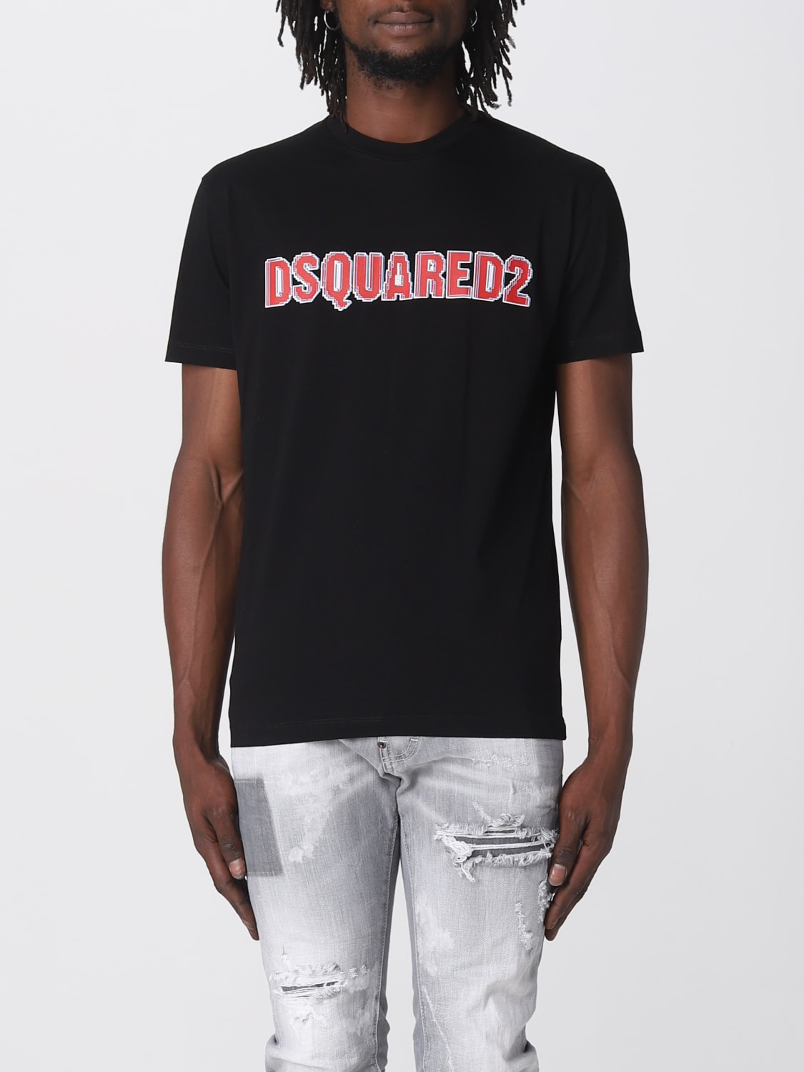 DSQUARED2：Tシャツ メンズ - ブラック | GIGLIO.COMオンラインの
