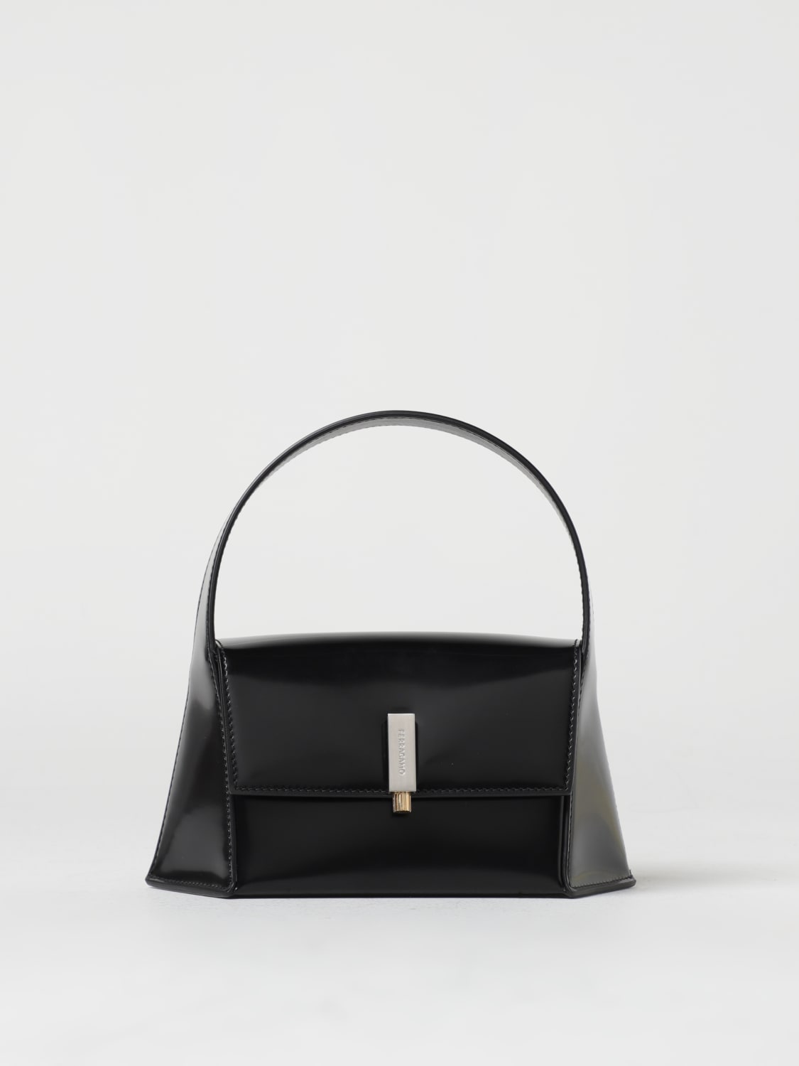 Black Small Brushed Leather Tote
