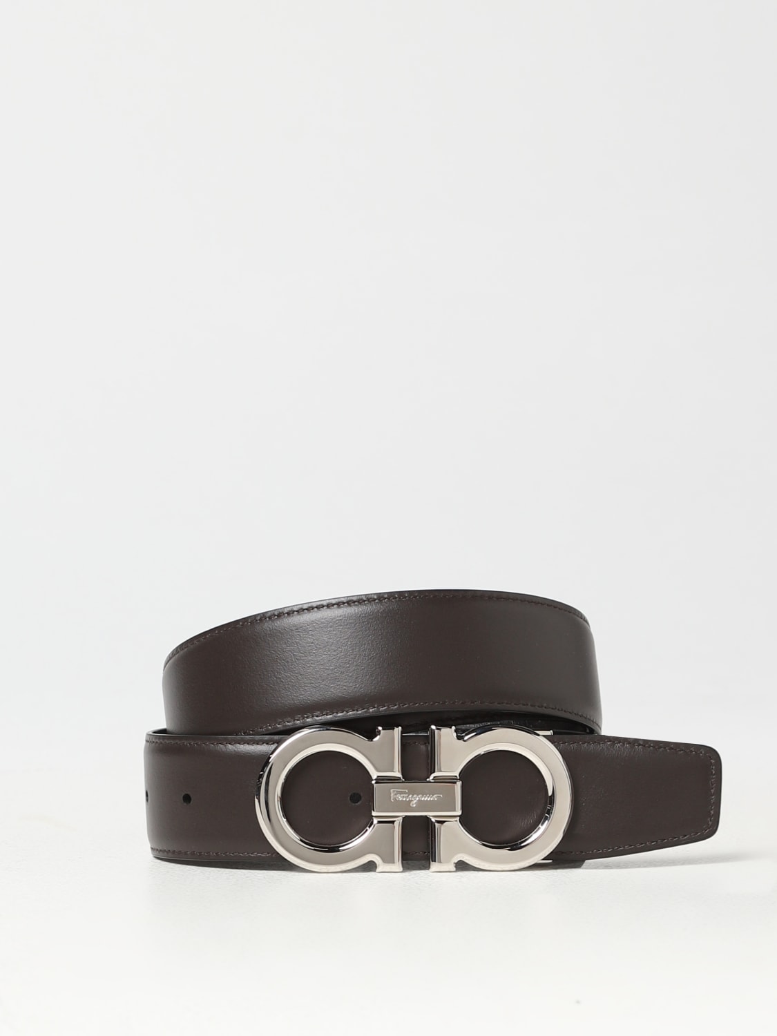 Ferragamo Gancini Leather Belt - Black - Belts