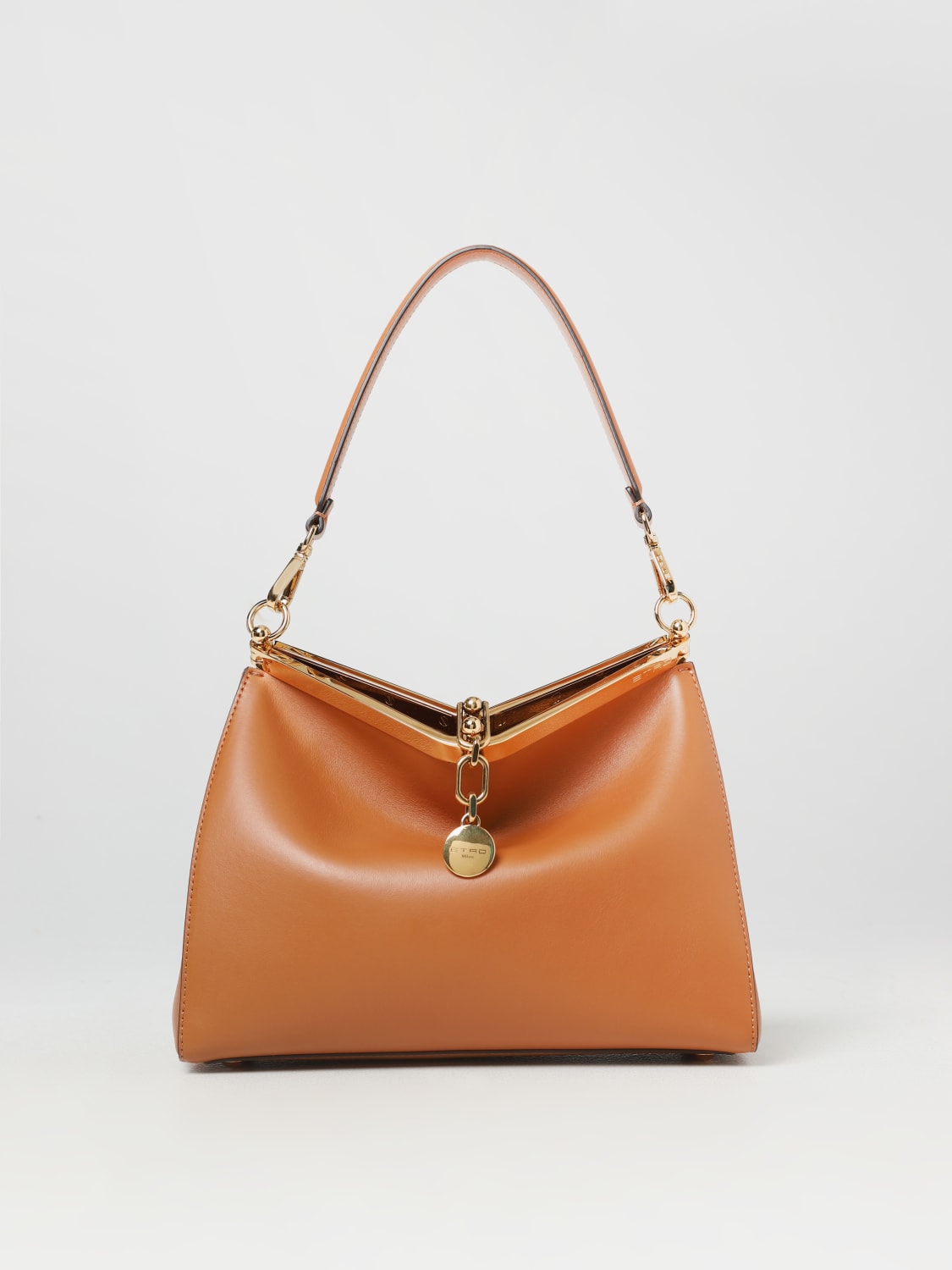 Vela Etro Bag in Leather with Logo Charm