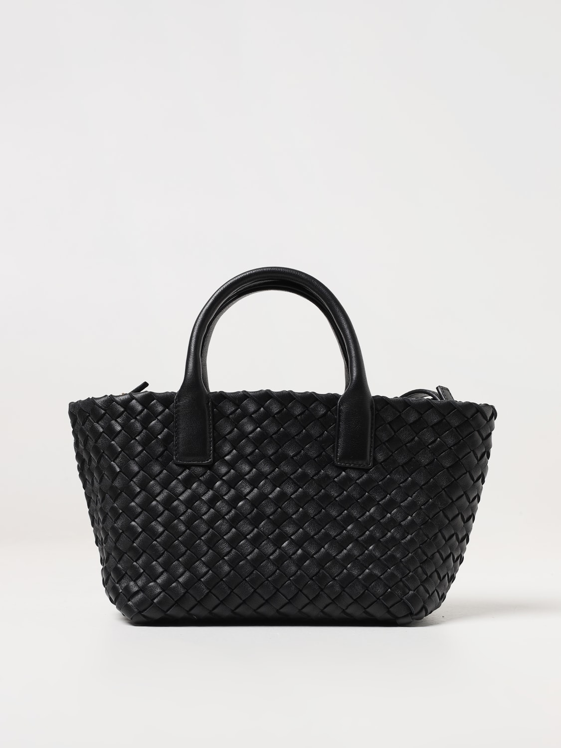 BOTTEGA VENETA: mini Cabat woven leather bag - Black  Bottega Veneta mini  bag 709464V1OW1 online at
