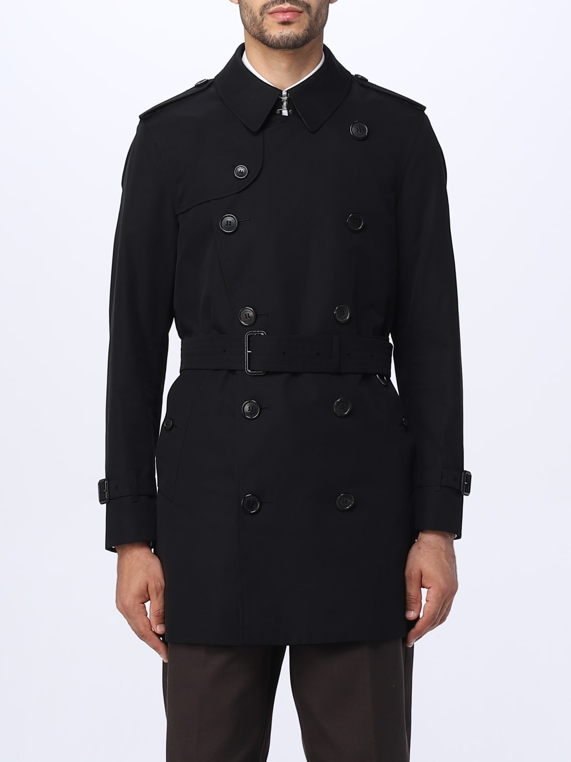 Forfærdeligt Bordenden Dynamics BURBERRY: trench coat in cotton - Black | Burberry trench coat 8015237  online on GIGLIO.COM
