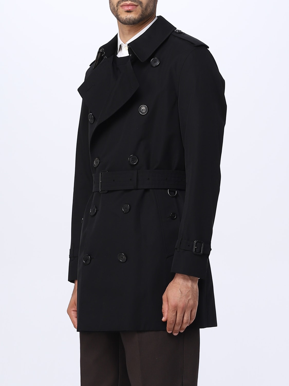 trench coat in cotton Black | Burberry trench coat 8015237 online at