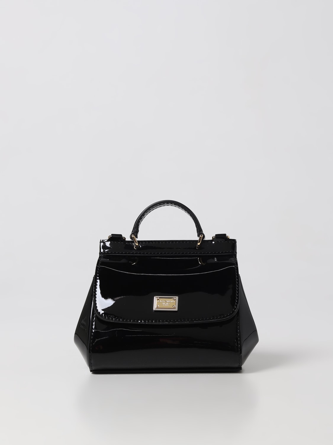DOLCE & GABBANA: Sicily bag in patent leather - Black