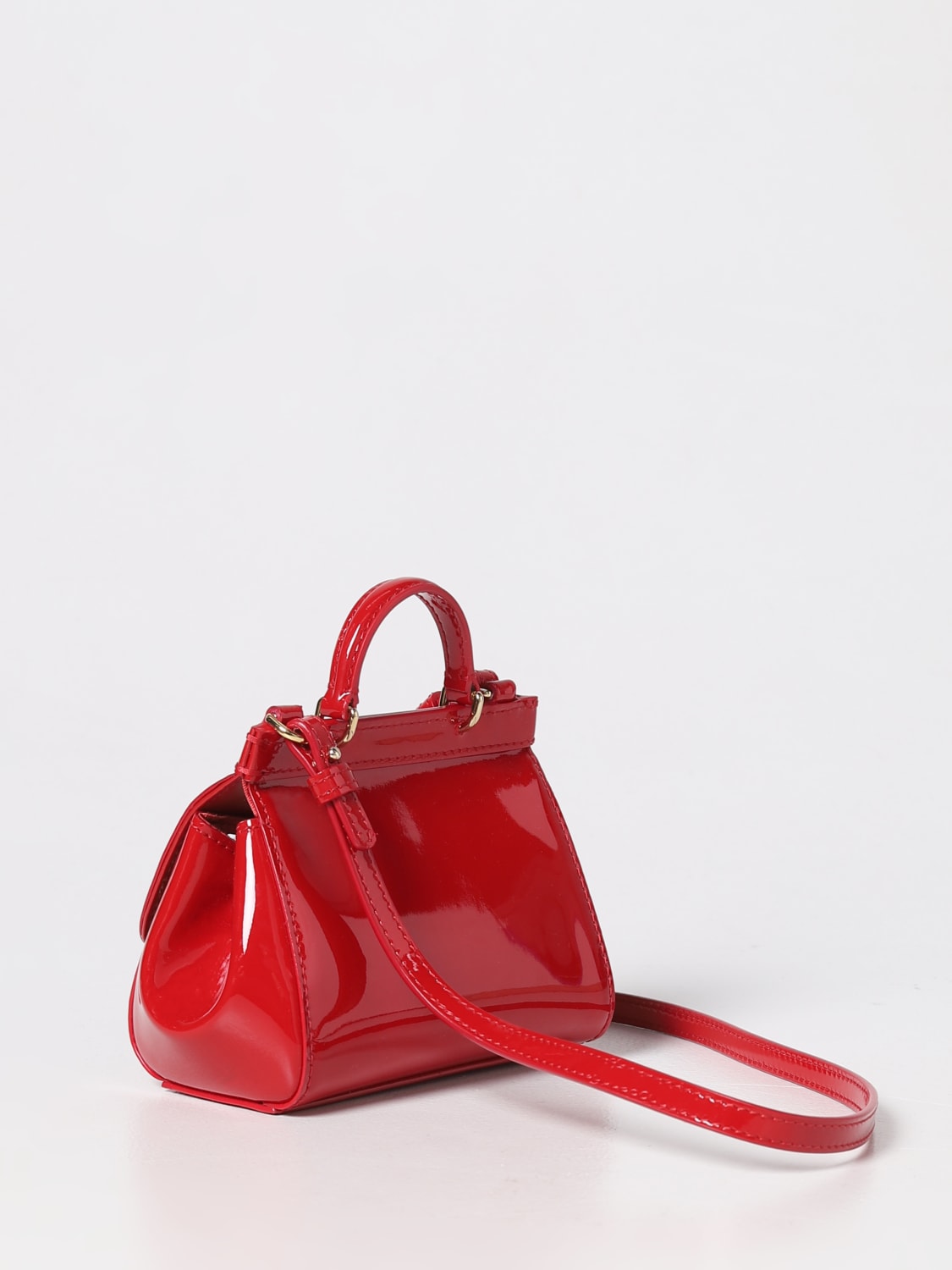 Dolce & Gabbana Sicily Small Patent Leather Top-Handle Bag