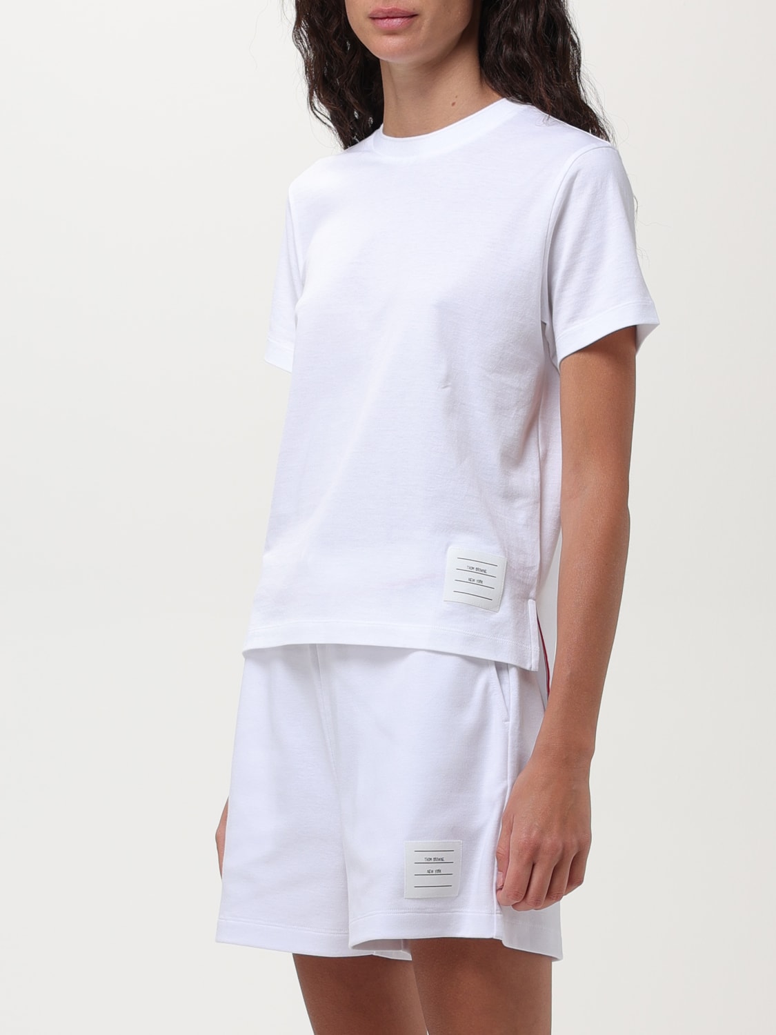 Thom Browne - Cotton Crepe Jersey Round Collar Polo - 40 - White - Female