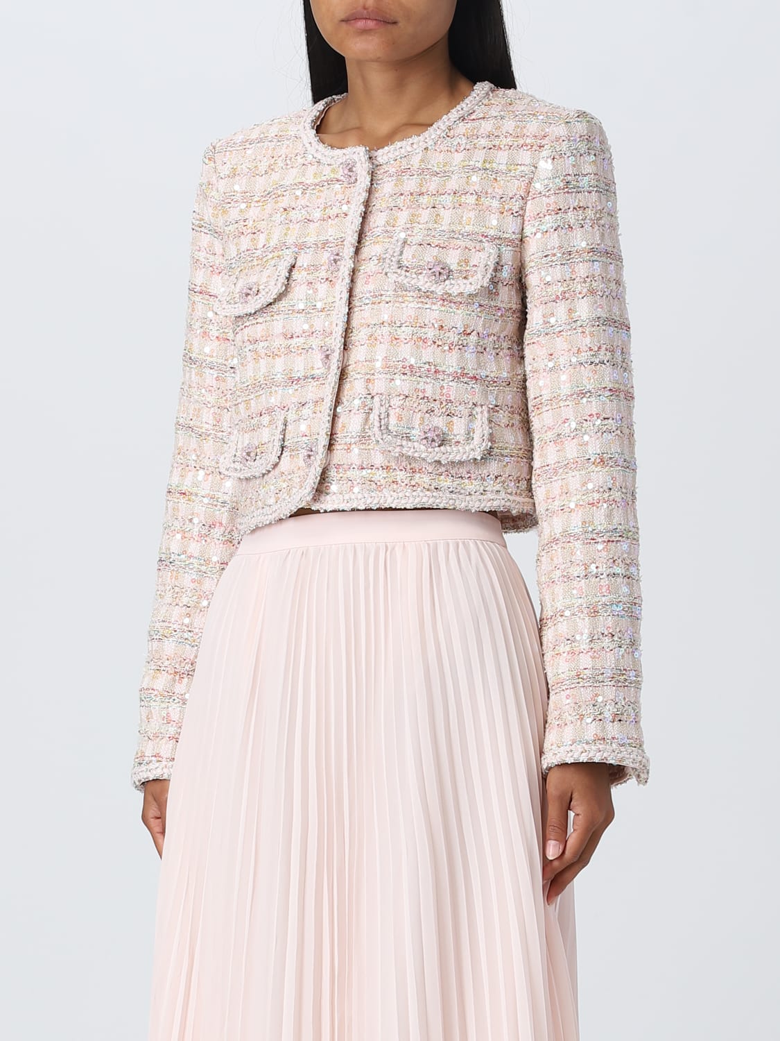 SELF-PORTRAIT: jacket for woman - Pink | Self-Portrait jacket