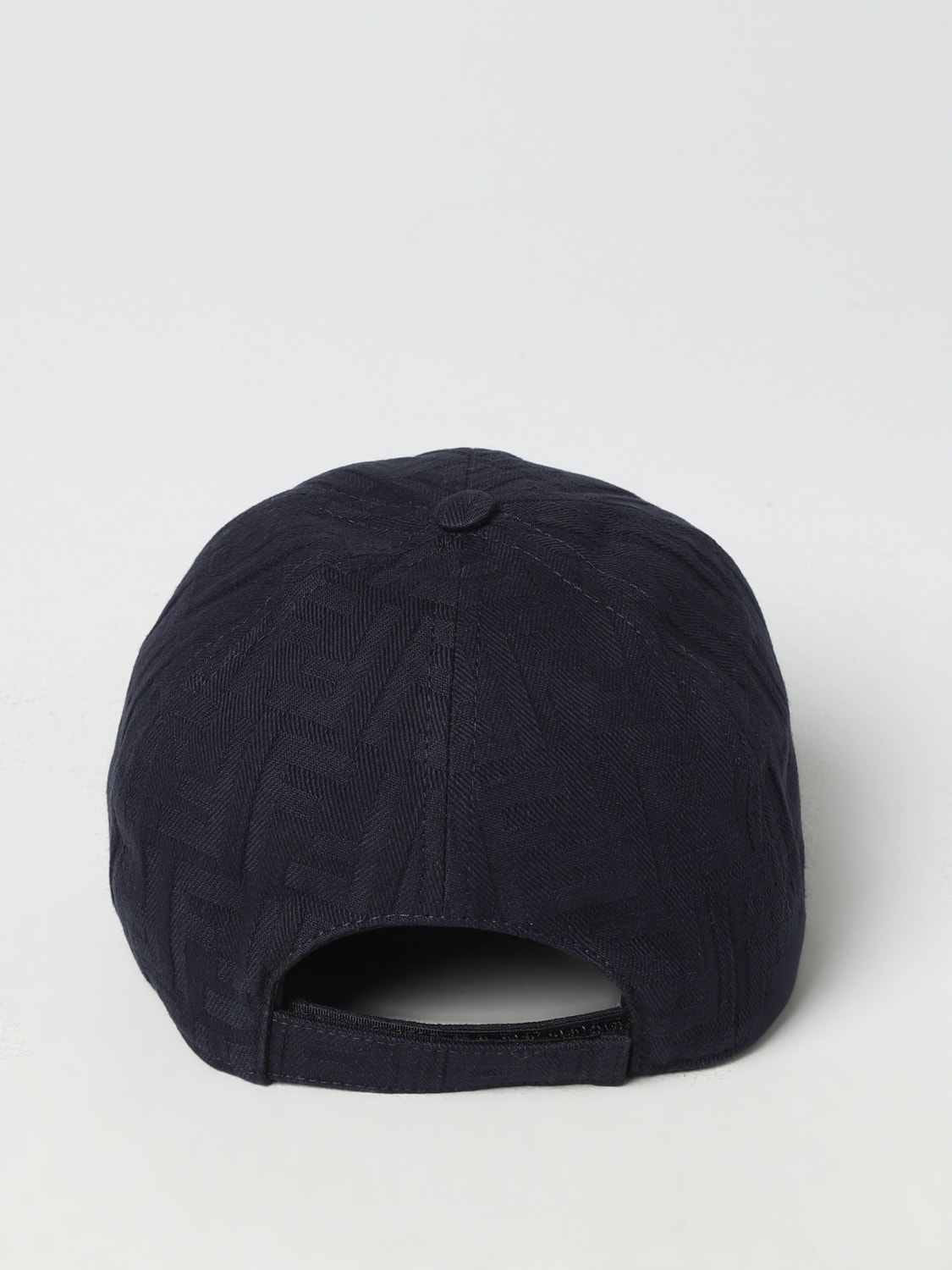 FENDI: cotton hat with jacquard FF monogram - Blue | Fendi hat ...