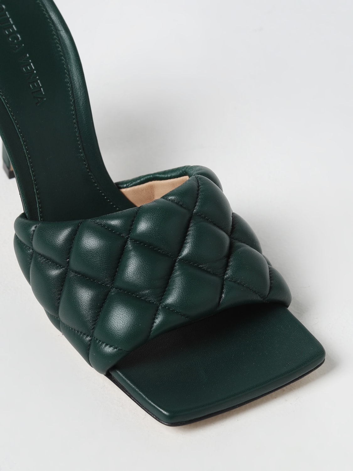 Bottega Veneta 緑色ヒールサンダル-