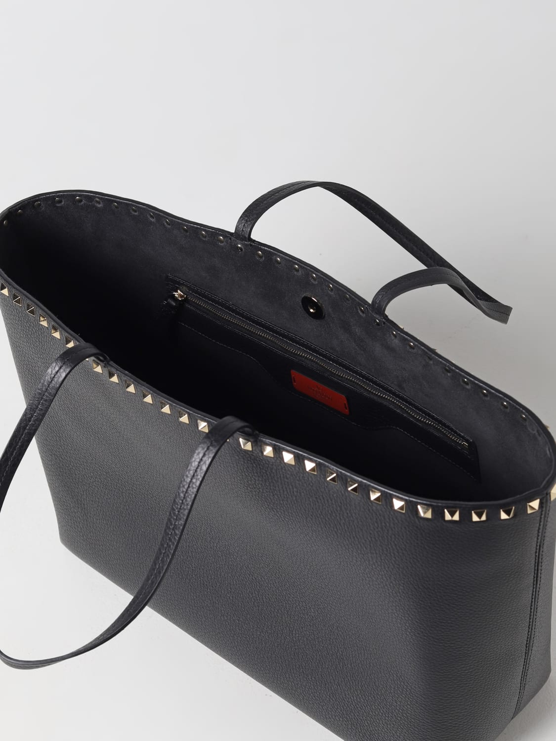 Valentino Garavani Black leather Rockstud tote bag