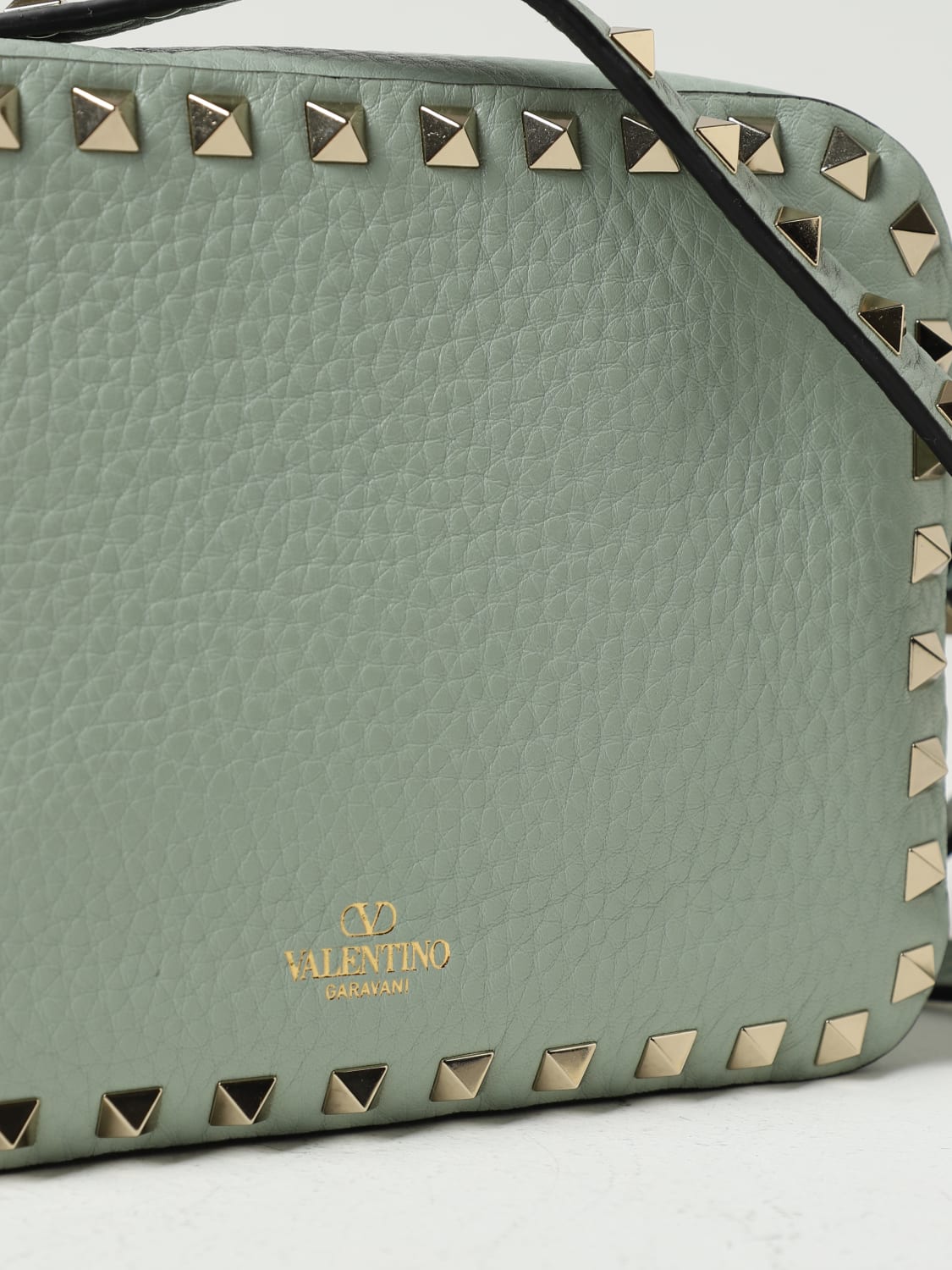 Valentino Green Smooth Leather Rockstud Mini Backpack Bag - Yoogi's Closet