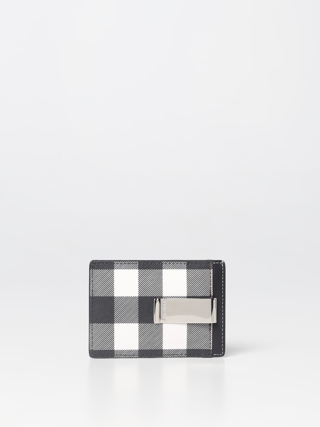 BURBERRY: wallet in leather and saffiano fabric - Brown