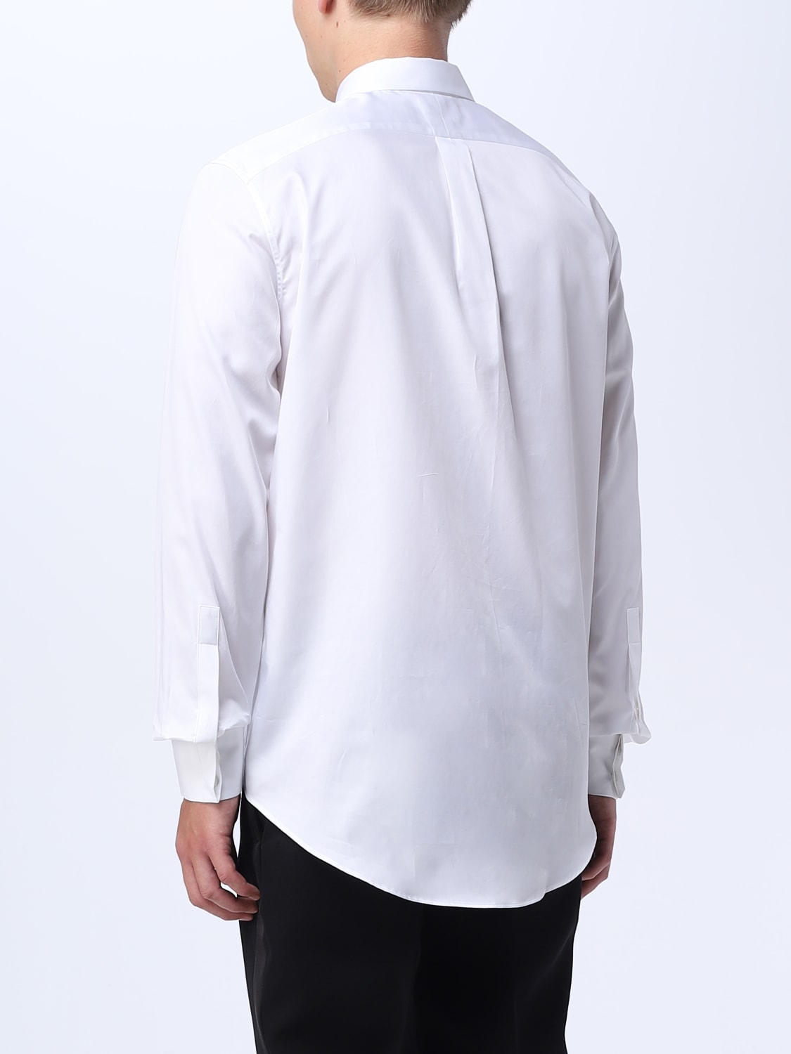 Alexander McQueen Logo Collar Cotton Long-Sleeve Shirt