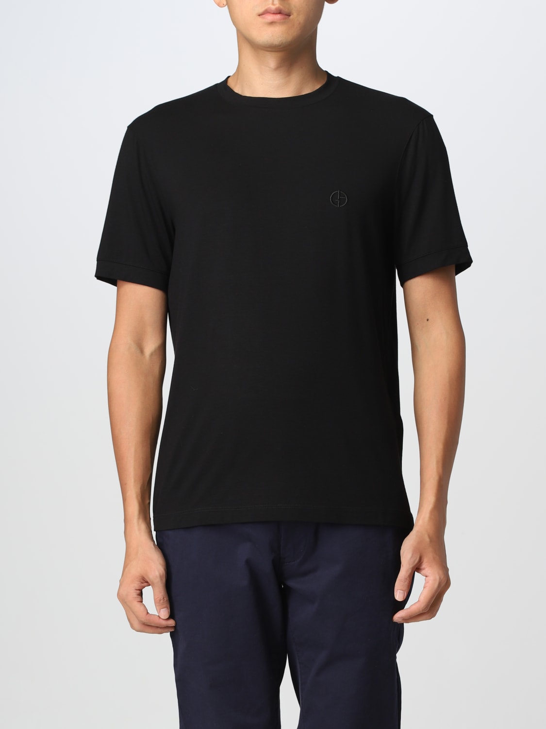GIORGIO ARMANI: t-shirt for man - Black  Giorgio Armani t-shirt  3GST52SJP4Z online at