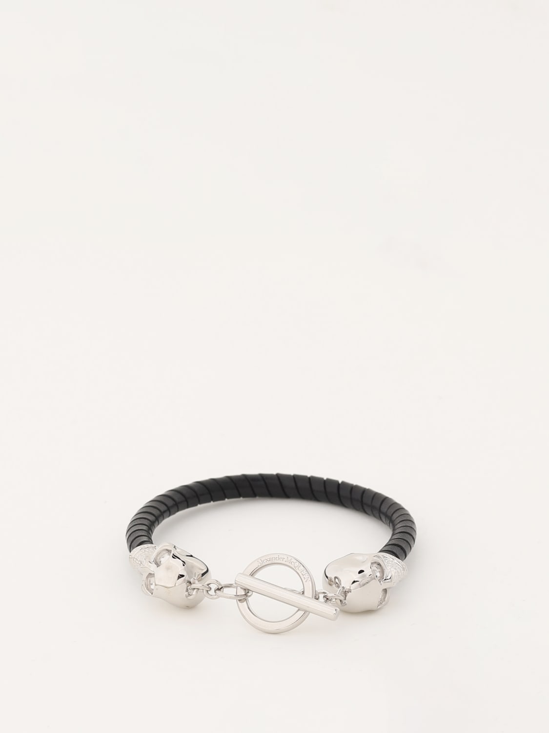 Alexander McQueen Black leather Skull bracelet