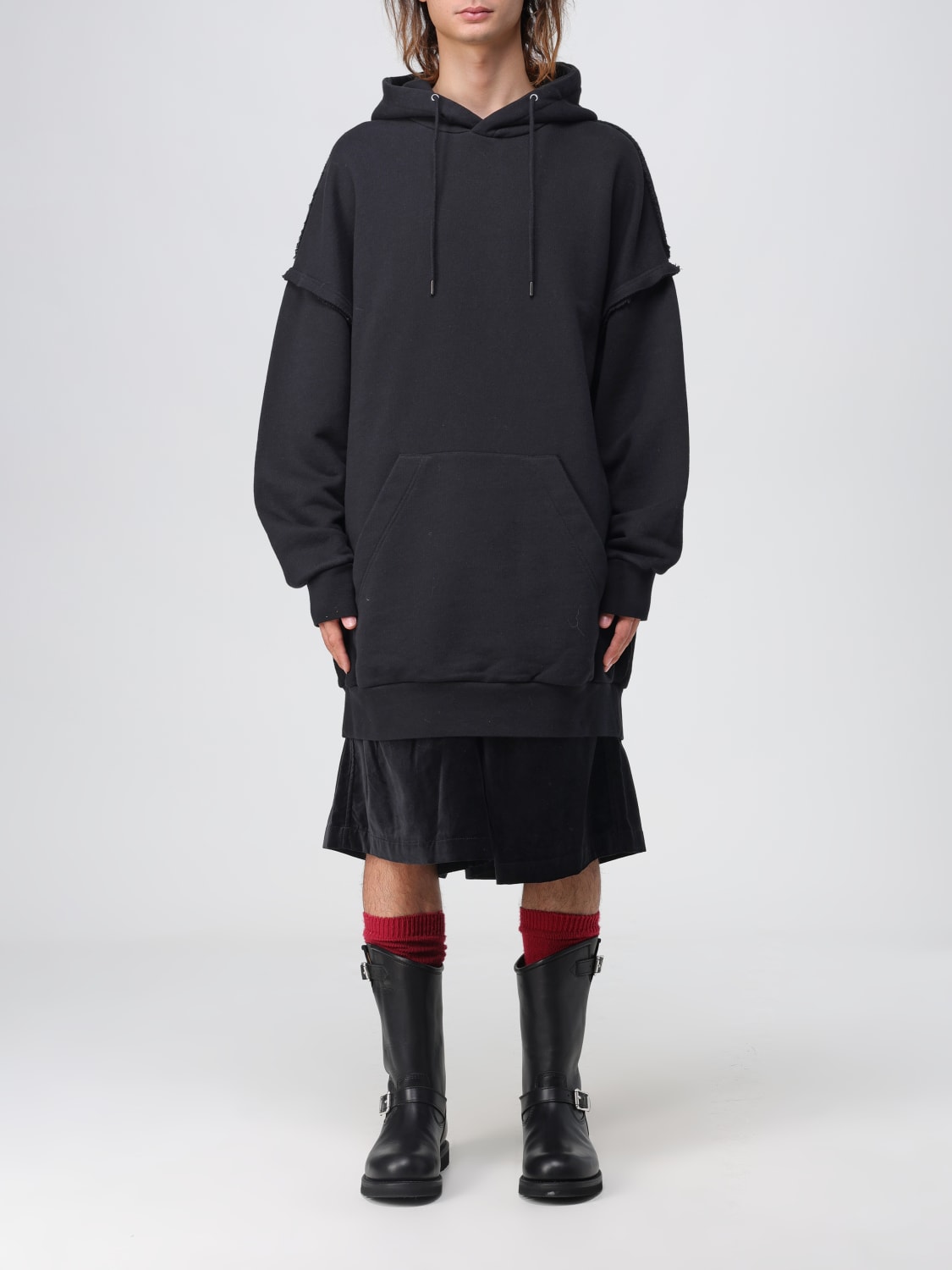 Simone Rocha Oversized Printed Cotton-Blend Jersey Hoodie - Men - Black Sweats - S