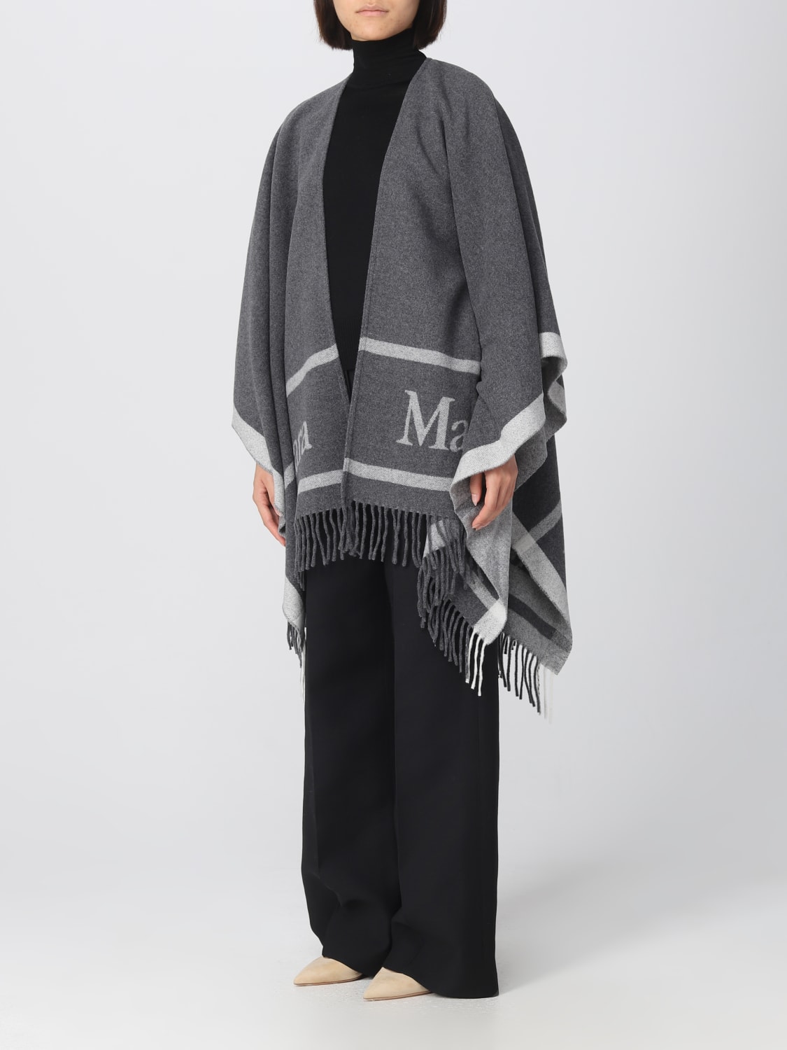 MAX MARA THE CUBE: cape for woman - Grey | Max Mara The Cube cape ...