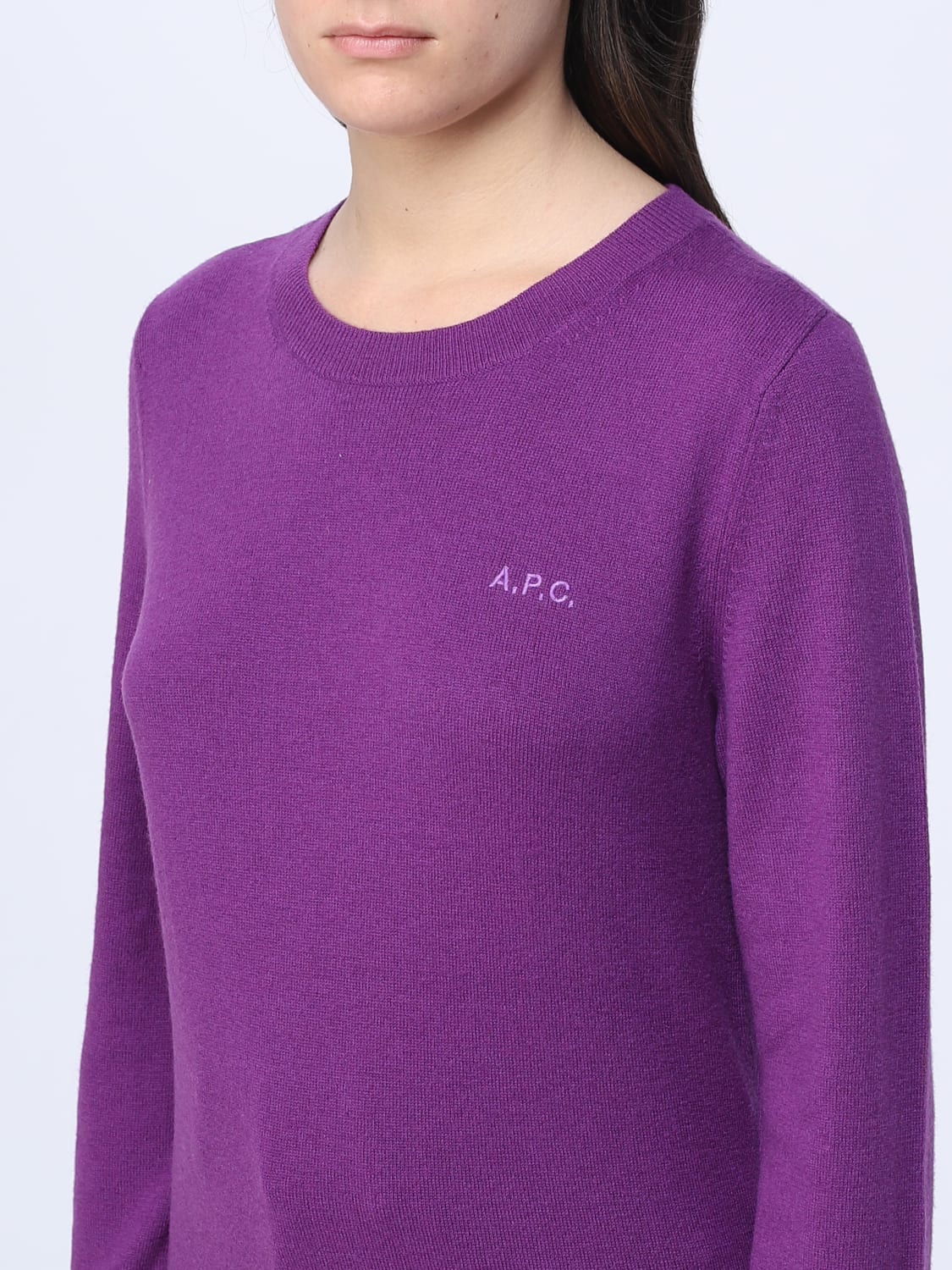 A.P.C.: sweater for woman - Violet | A.p.c. sweater WVBCGF23228 online ...