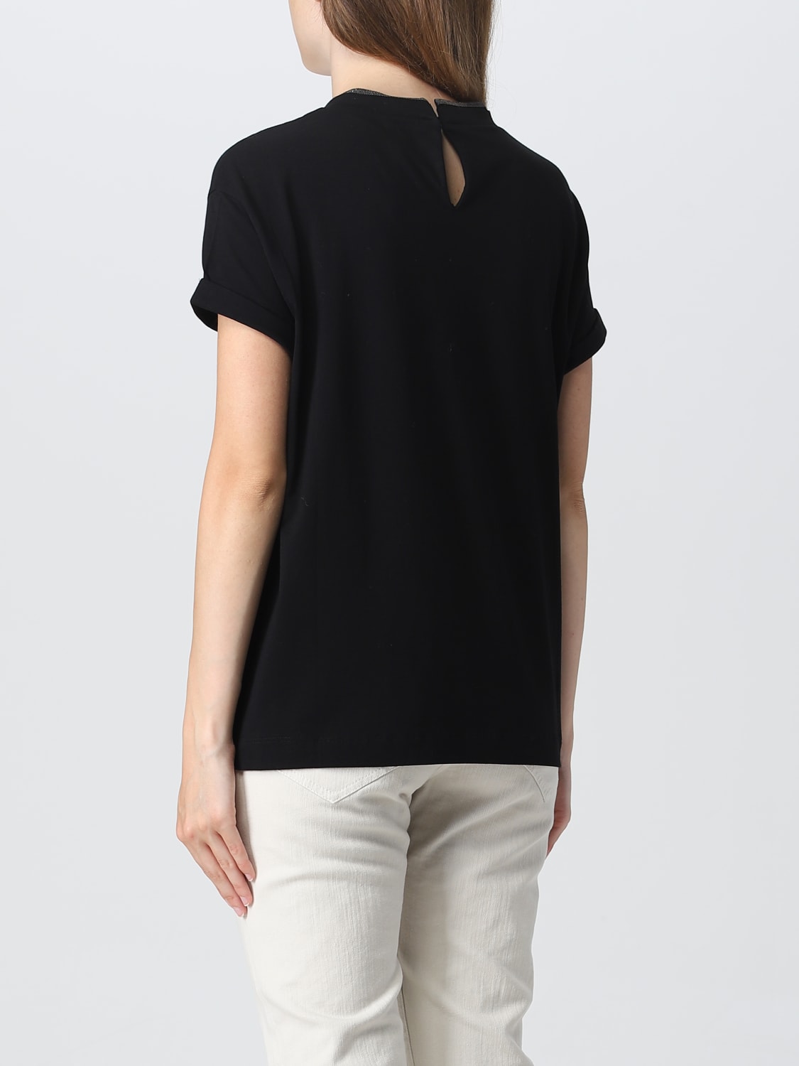 BRUNELLO CUCINELLI: t-shirt for woman - Black | Brunello Cucinelli t ...