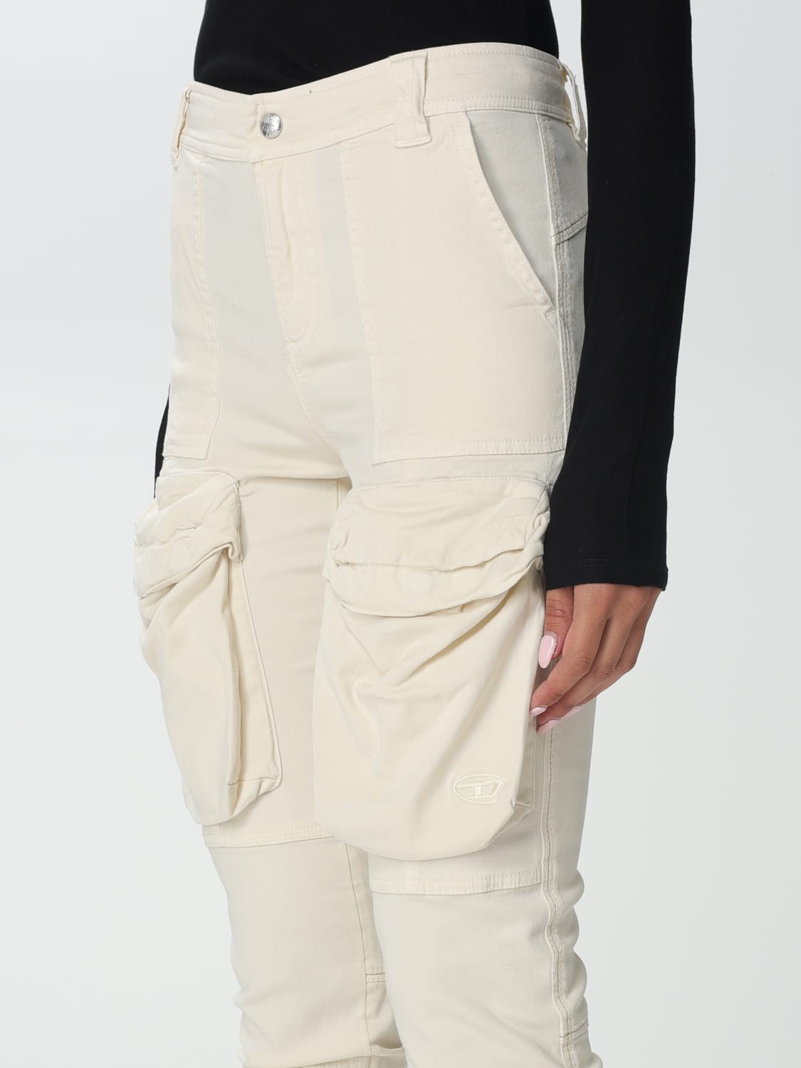 DIESEL: pants for woman - White | Diesel pants A107940LHAI online at ...