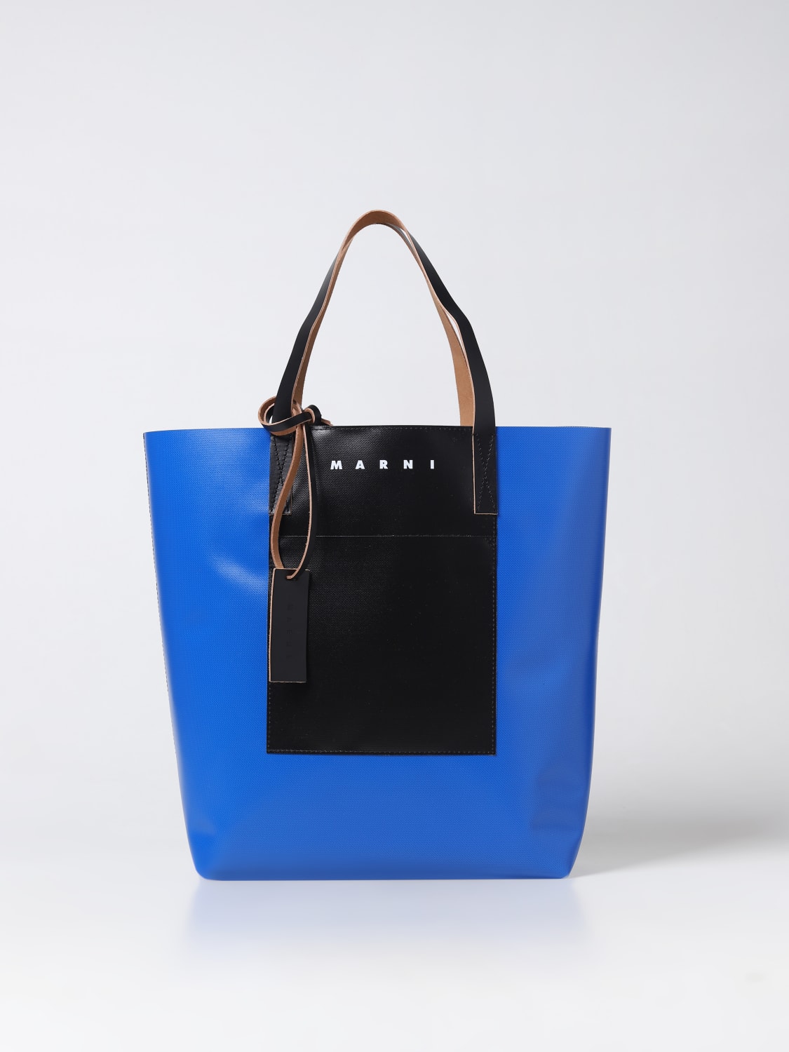 Alberta Ferretti Logo-embossed Leather Tote Bag in Blue