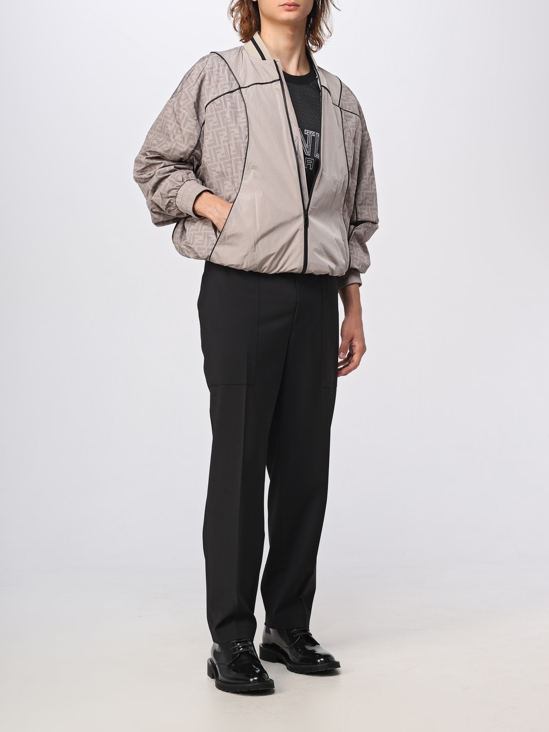 FENDI: nylon jacket - Ebony | Fendi jacket FAA899AP5A online at GIGLIO.COM