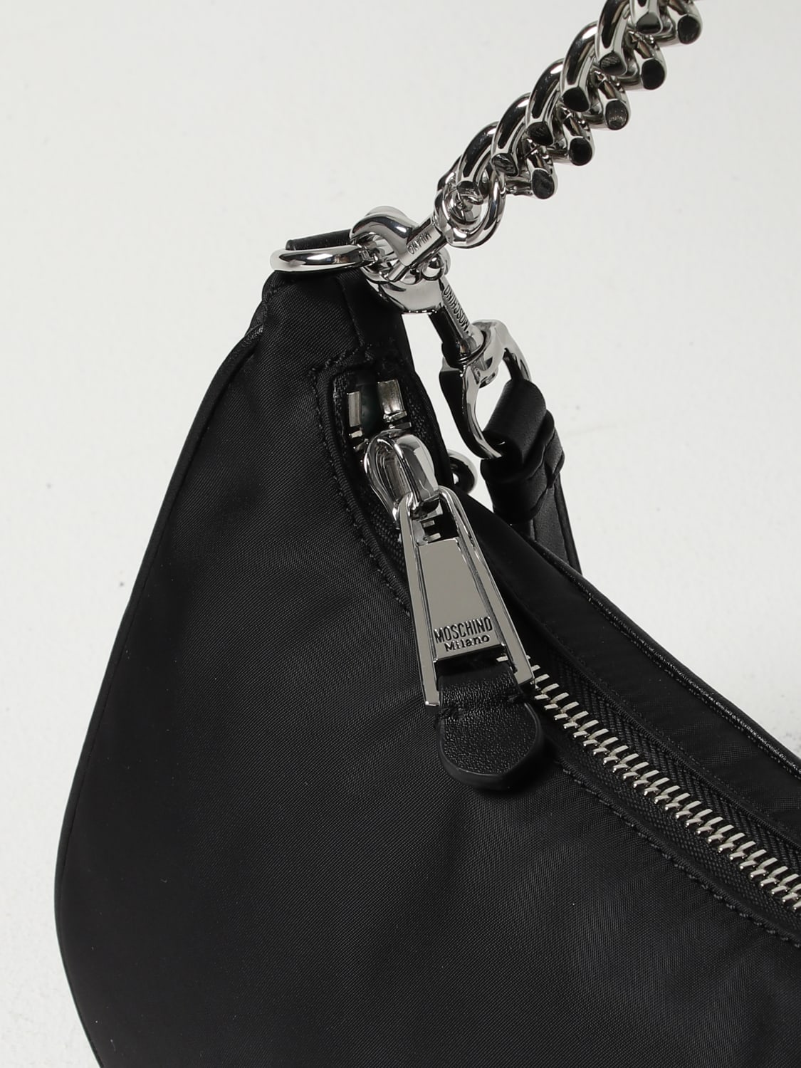 MOSCHINO COUTURE: nylon hobo bag - Fuchsia  Moschino Couture shoulder bag  74098202 online at