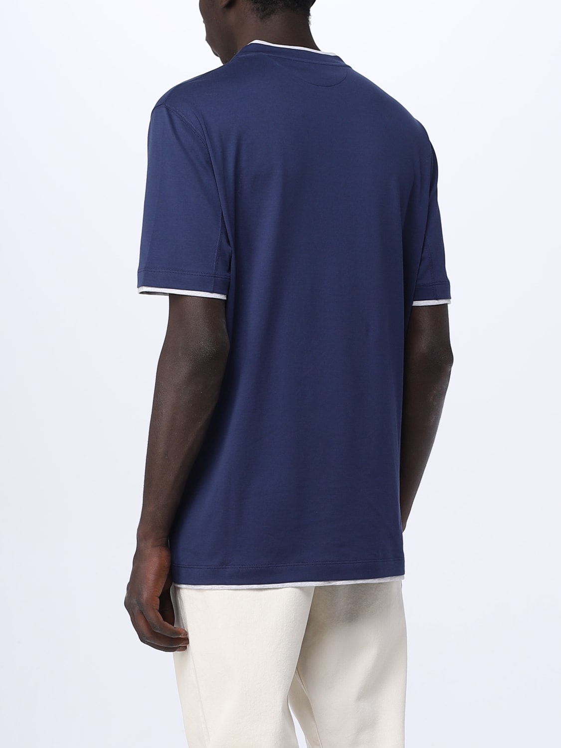 BRUNELLO CUCINELLI: t-shirt for man - Blue | Brunello Cucinelli t-shirt ...