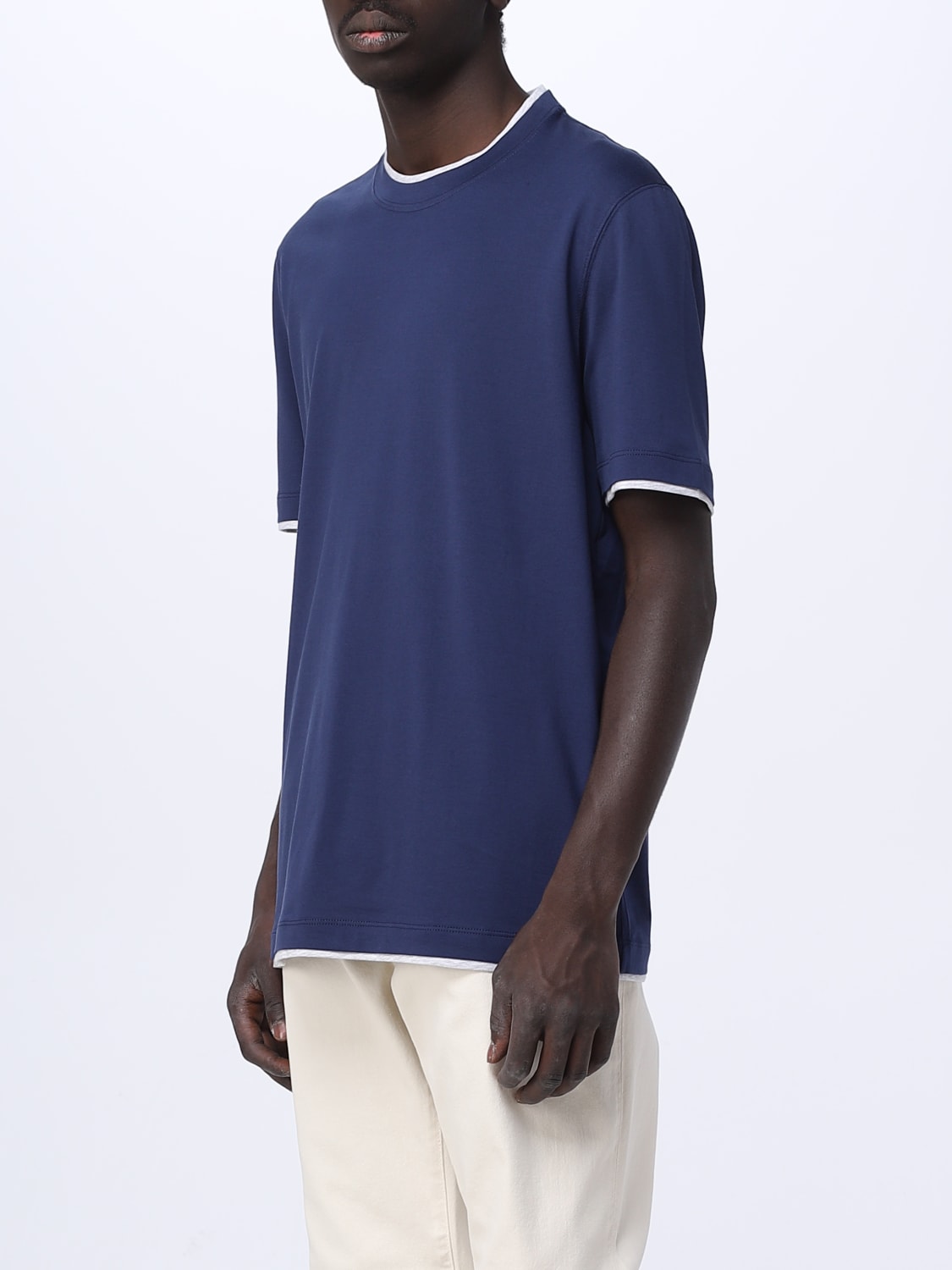 BRUNELLO CUCINELLI: t-shirt for man - Blue | Brunello Cucinelli t-shirt ...