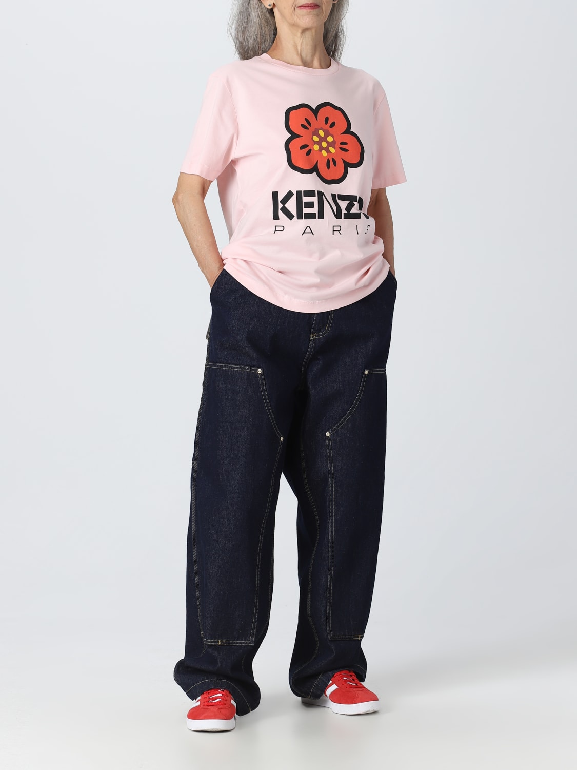 KENZO: cotton t-shirt - Black  Kenzo t-shirt FD52TS0394SO online