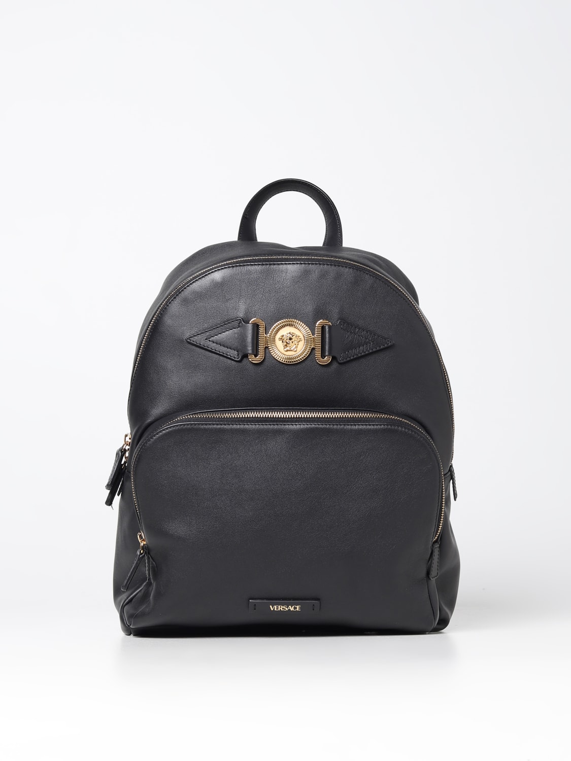 VERSACE: backpack for man - Black | Versace backpack 10053311A03190 ...