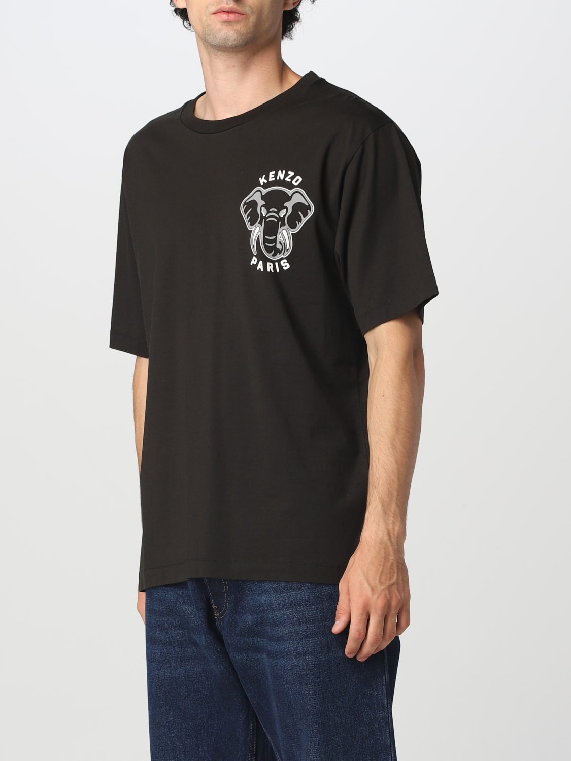 Varsity Jungle Cotton T Shirt in Black - Kenzo