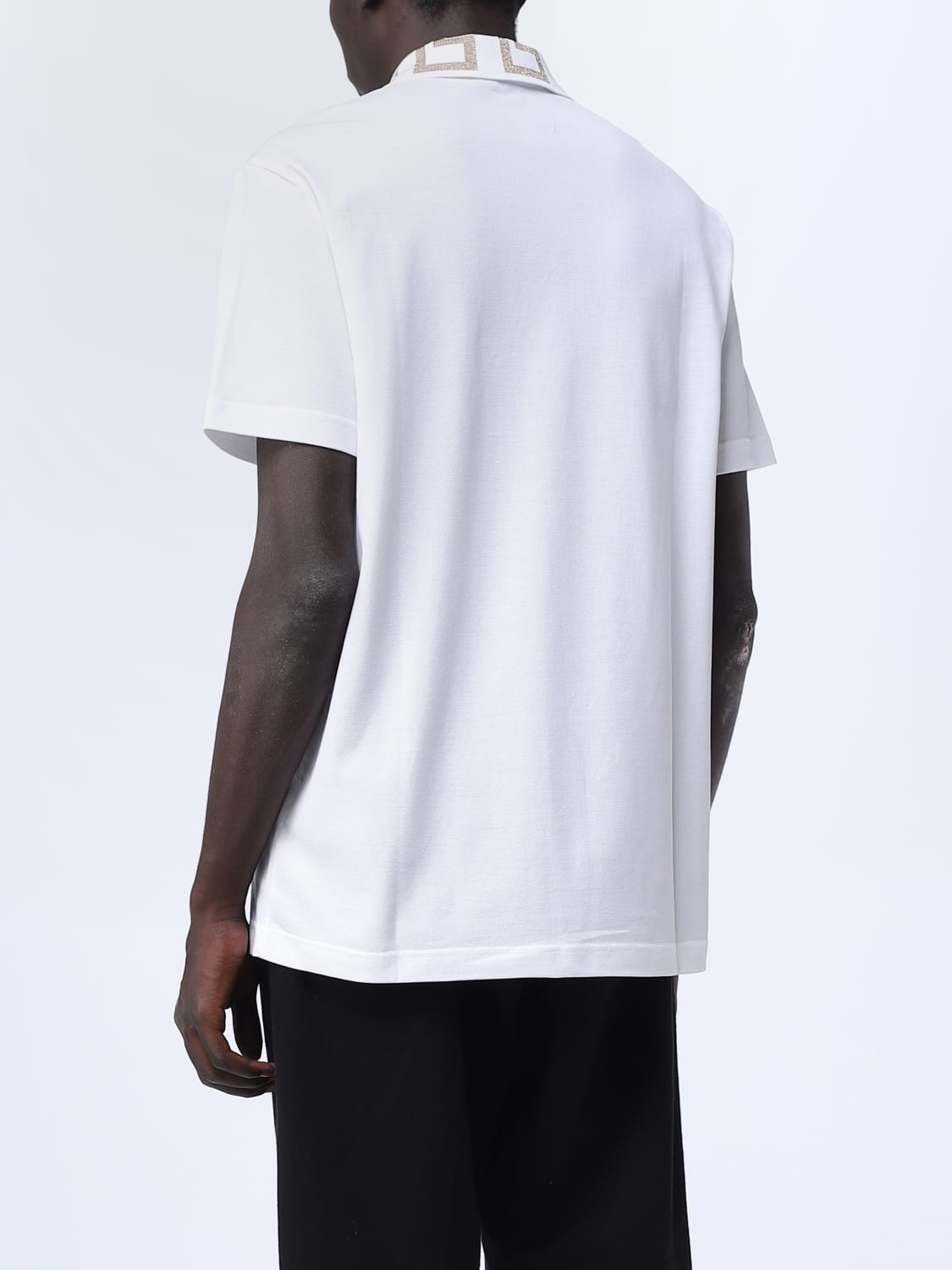 VERSACE: cotton polo shirt - White | Versace polo shirt A874021A06199 ...