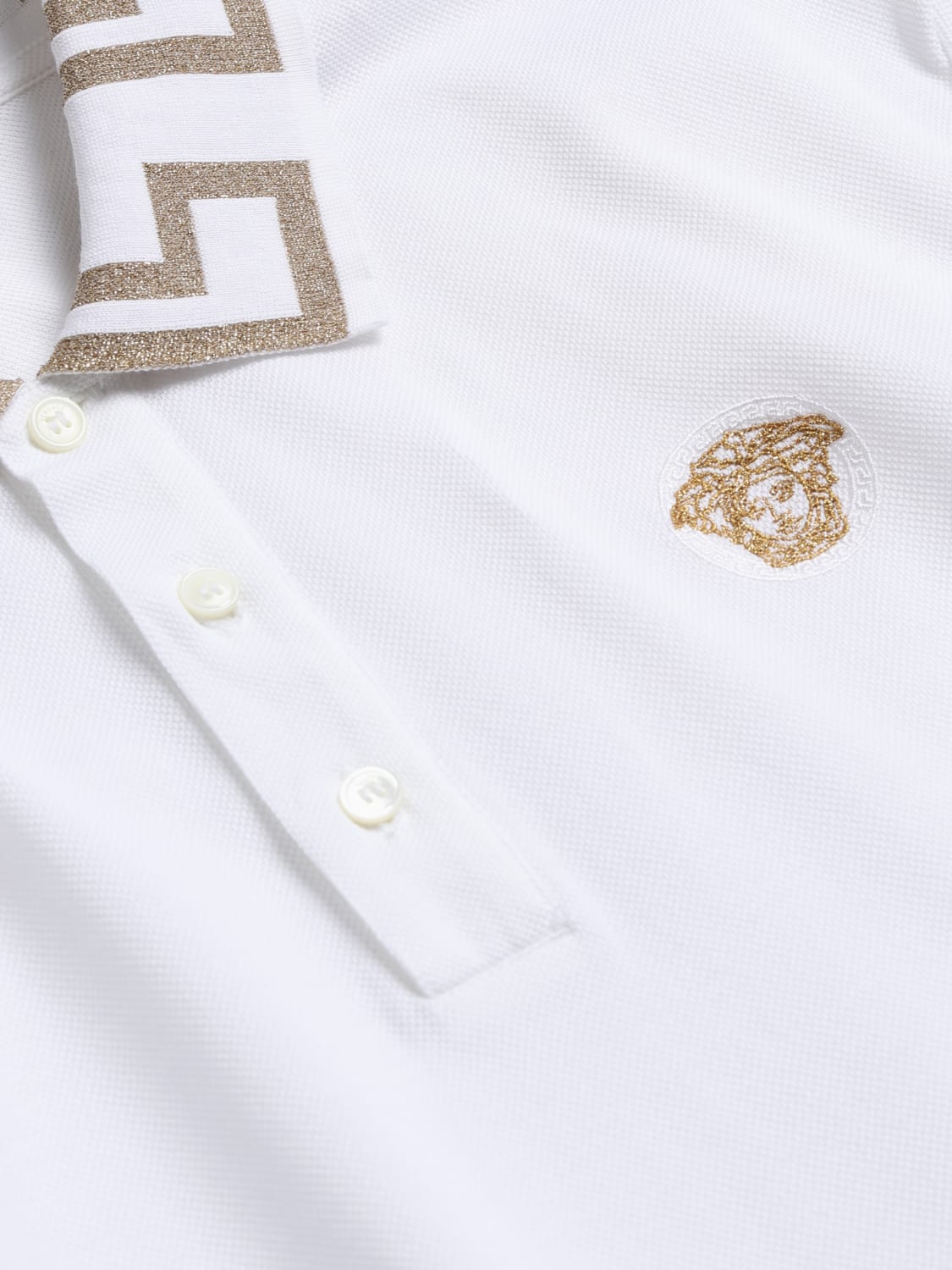 VERSACE: cotton polo shirt - White | Versace polo shirt A874021A06199 ...