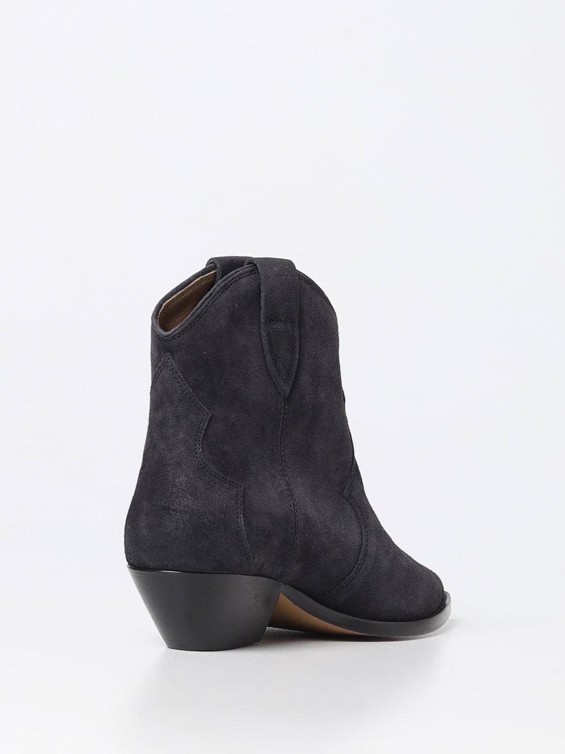 ISABEL MARANT: Dewina ankle boot in used suede Black | Isabel Marant flat boots online on GIGLIO.COM
