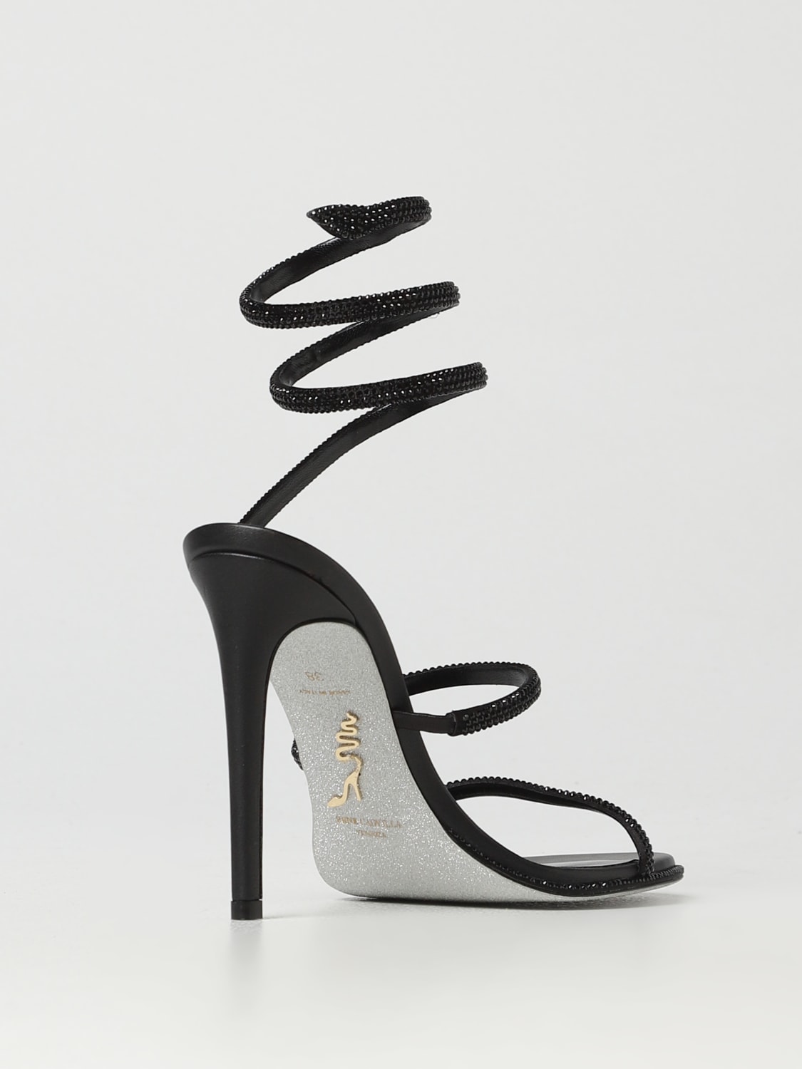RENE CAOVILLA: heeled sandals for woman - Black | Rene Caovilla heeled ...