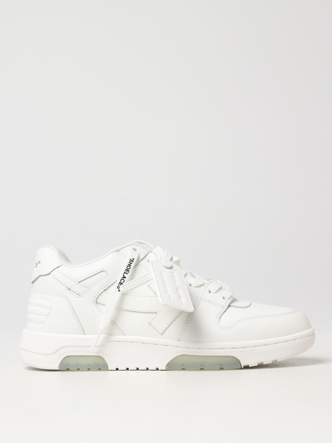 OFF-WHITE Out of Office Leather Sneakers for Men  White nike shoes, White  shoes sneakers, Leather sneakers