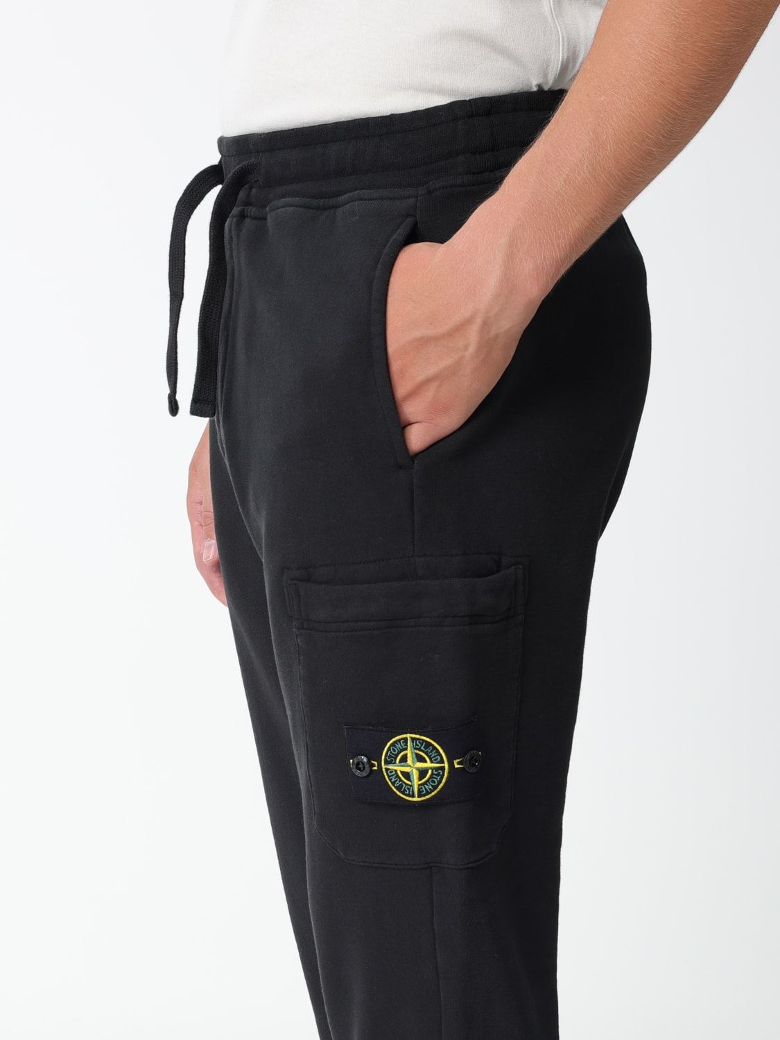 STONE ISLAND: pants for man - Black | Stone Island pants 62620 online ...