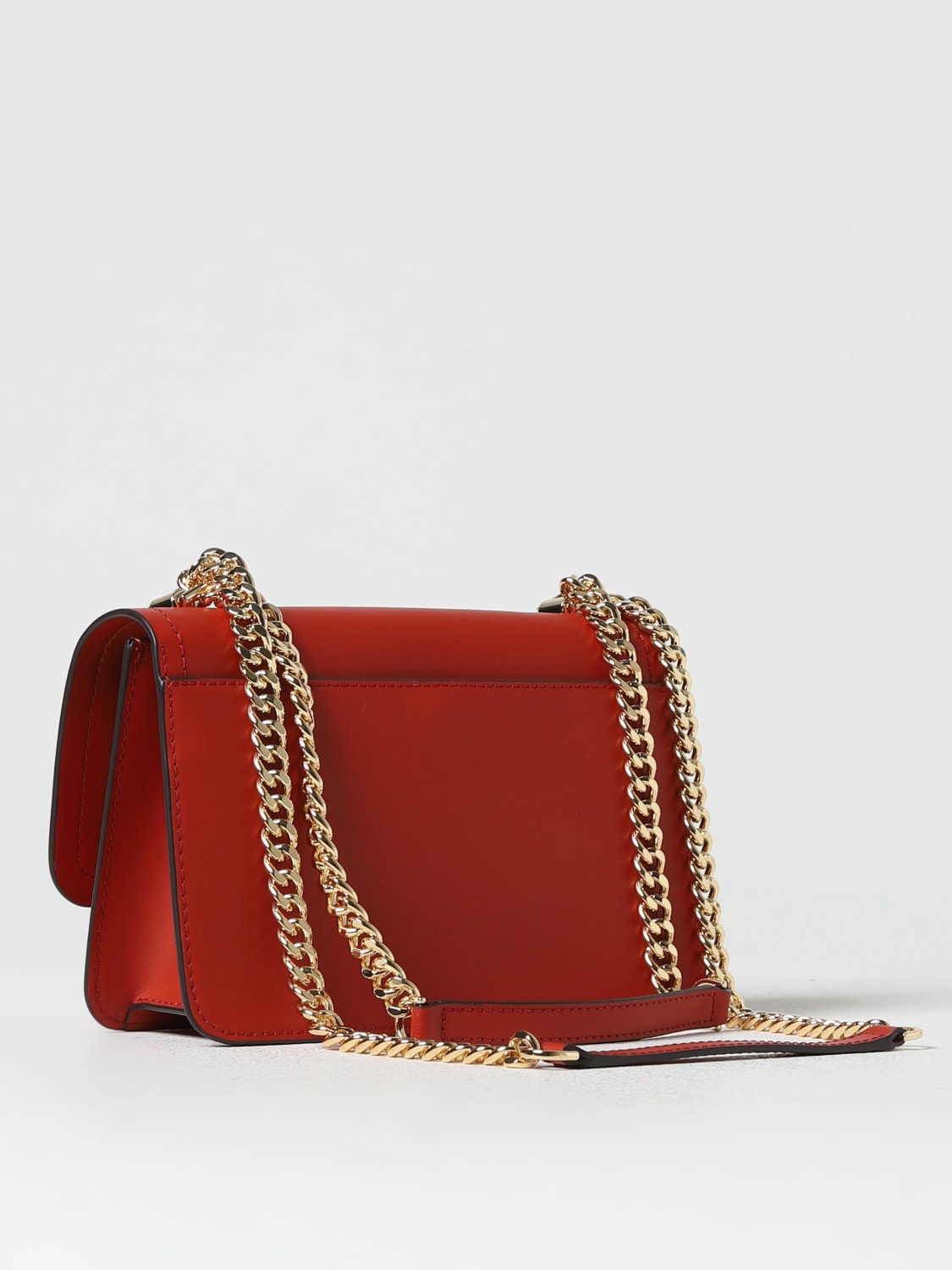 Michael Kors, Bags, Michael Kors Red Handbag Purse Gold Chain