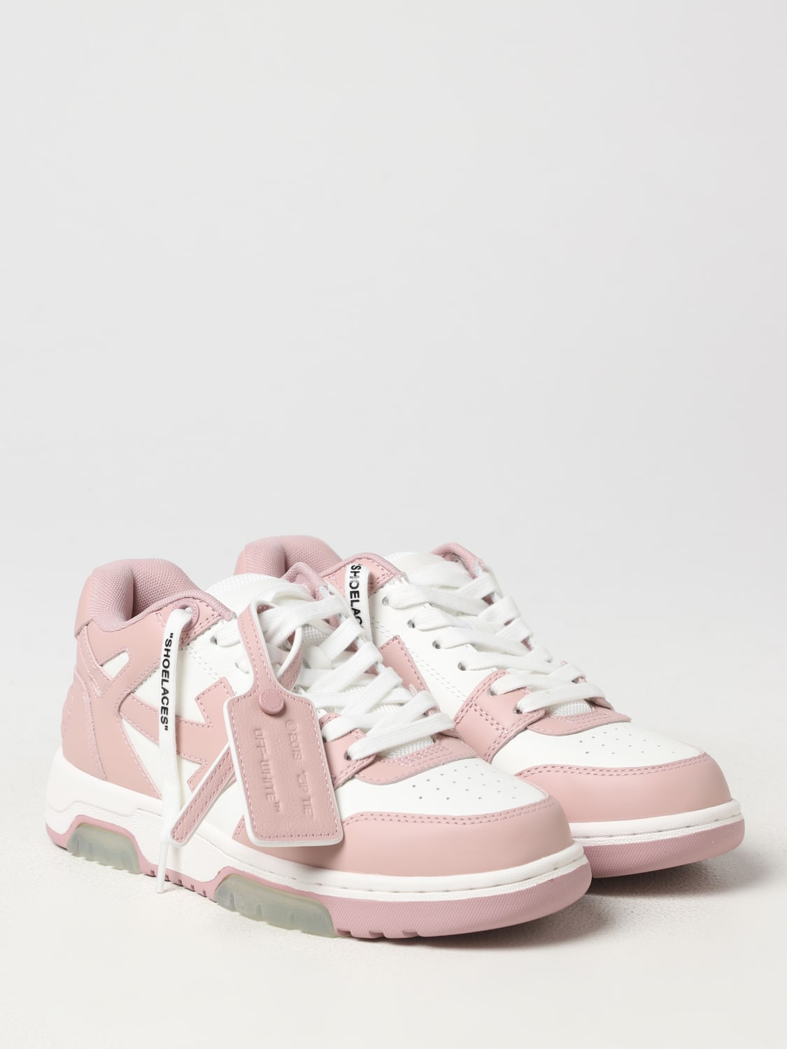 OOO Out of Office Pink / White Low Top Sneakers