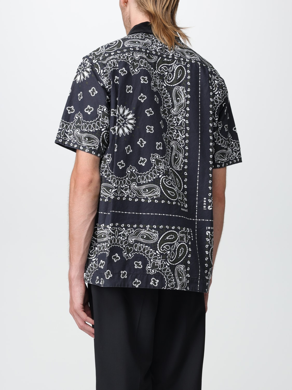 SACAI: shirt for man - Blue | Sacai shirt 2303153M online on GIGLIO.COM