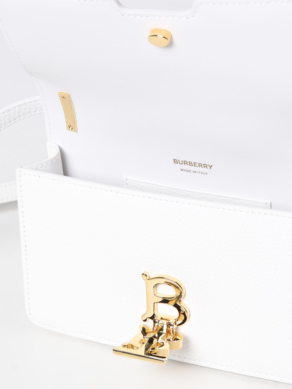 BURBERRY: leather TB bag - White | Burberry mini bag 8070483 online on ...