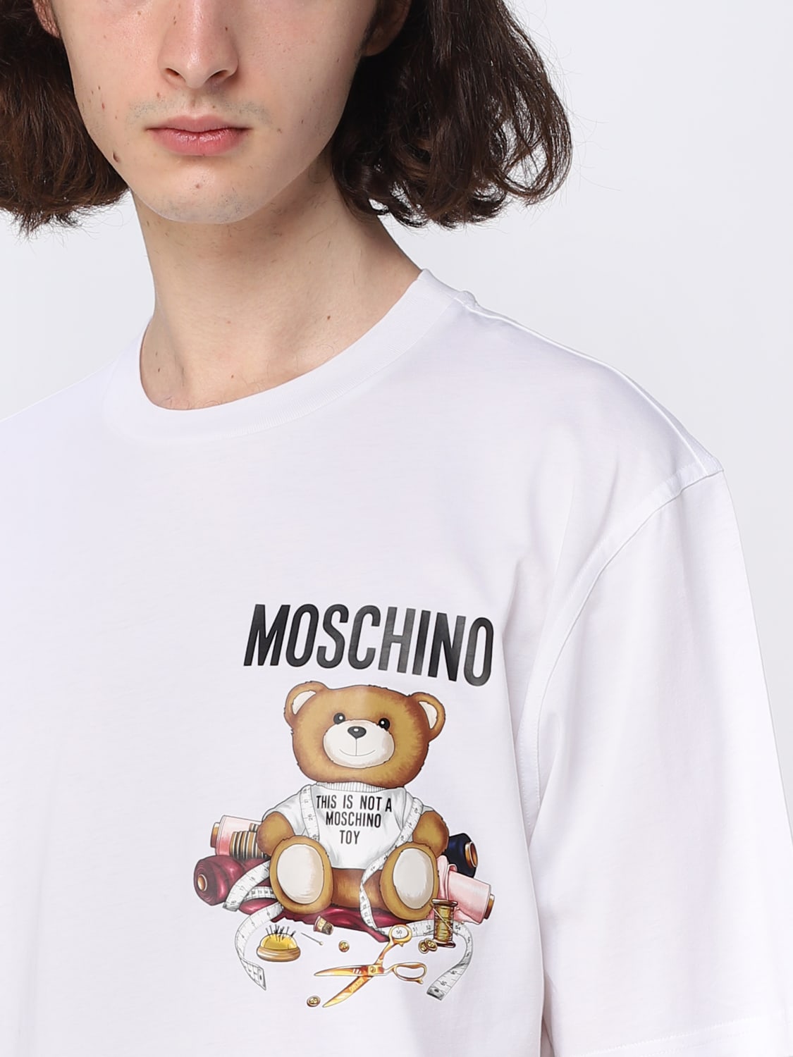 MOSCHINO COUTURE: cotton T-shirt with Teddy print - White