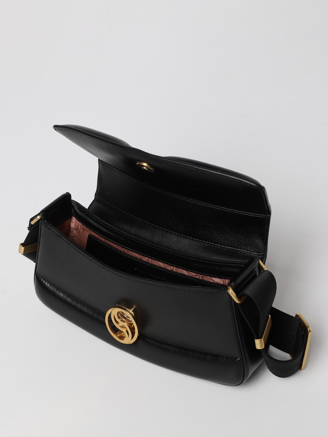 Stella McCartney S-Wave Monogram Shoulder Bag - Black