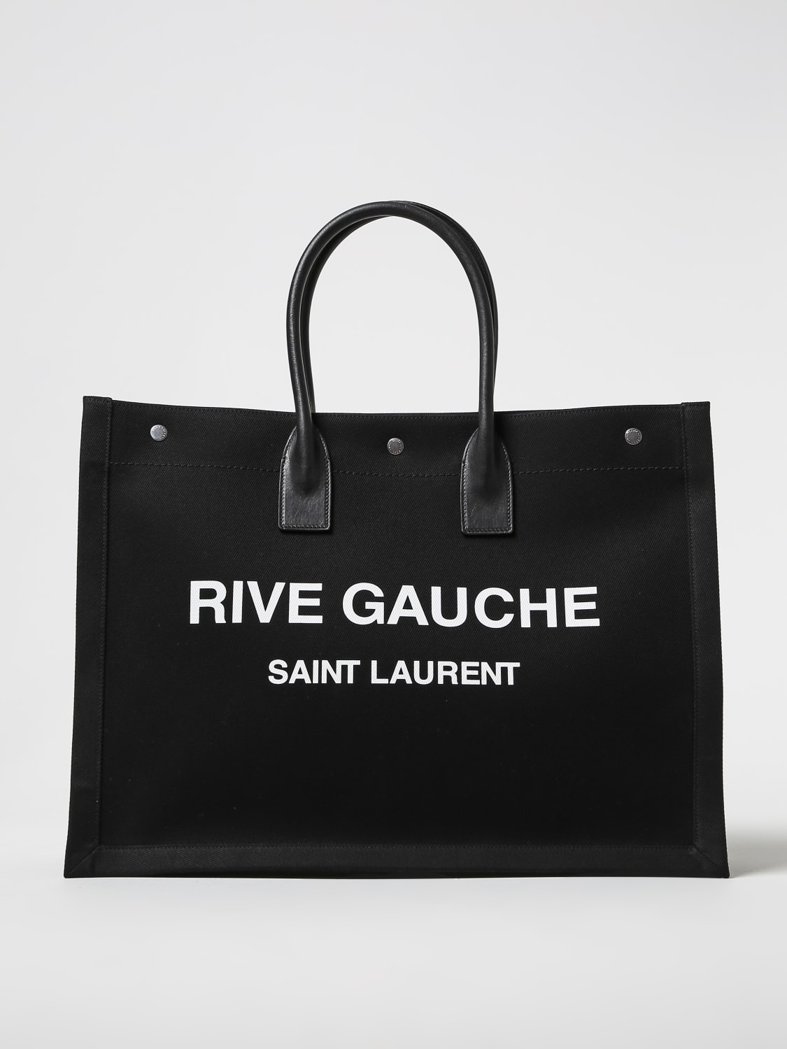 Borsa Rive Gauche Saint Laurent in misto canvas di cotone e lino