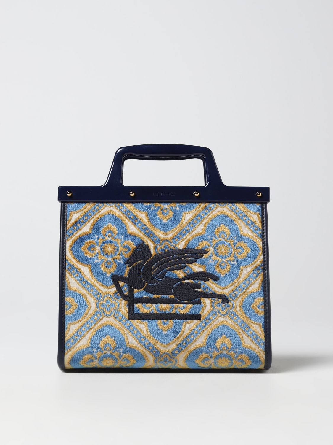 Love Trotter Medium Jacquard Tote Bag in Blue - Etro