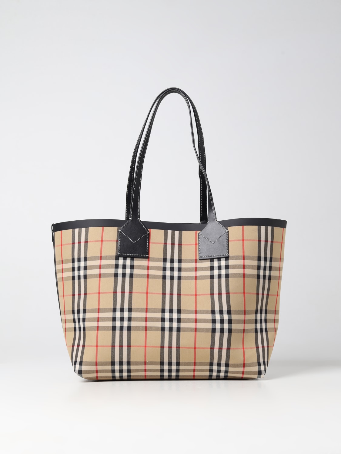 BURBERRY: London bag in cotton - Beige