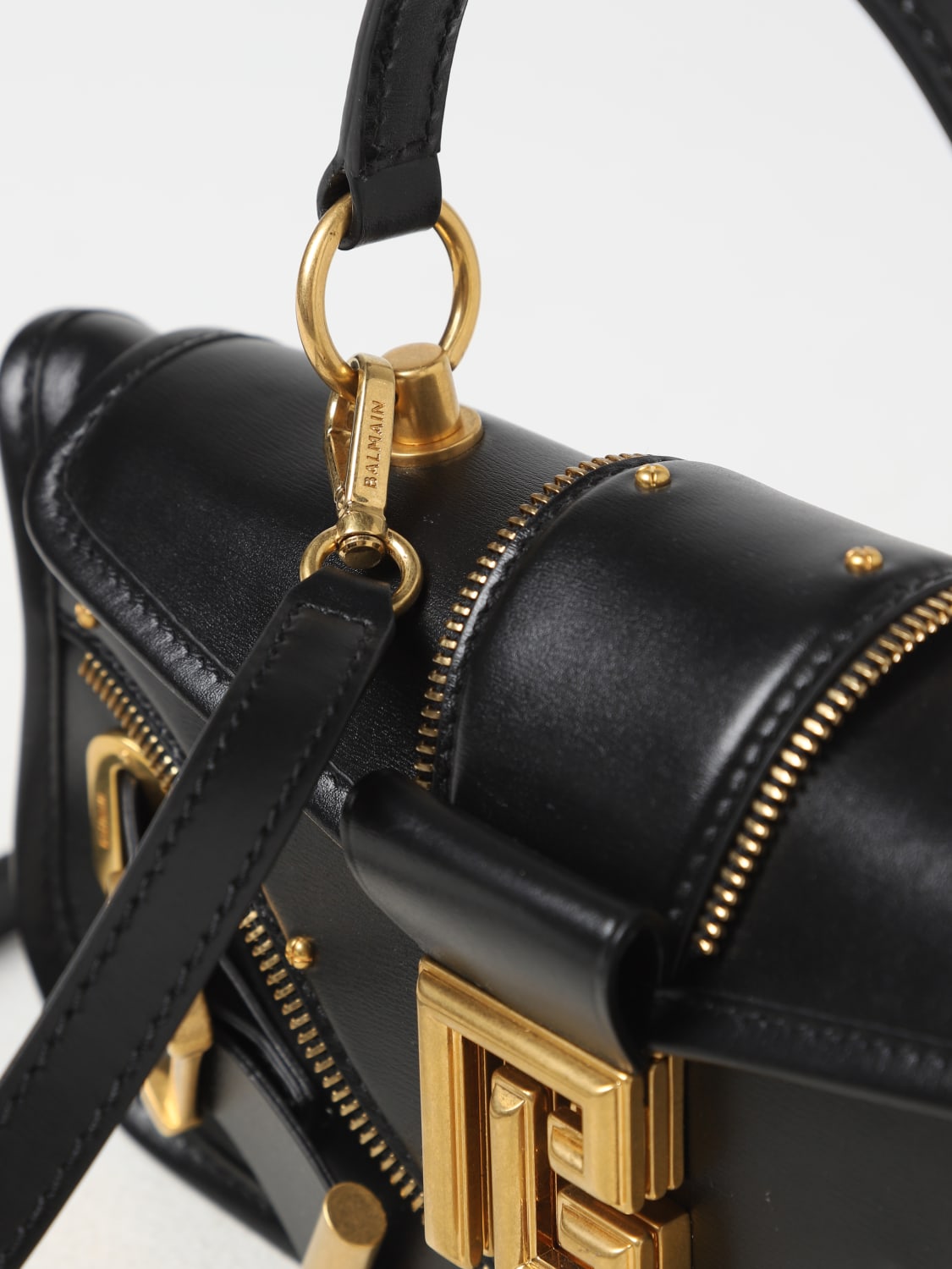 Balmain Blaze Small Leather Shoulder Bag