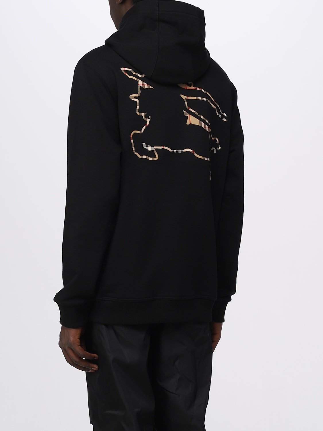 BURBERRY: cotton sweatshirt with Equestrian Knight Design - Black ...