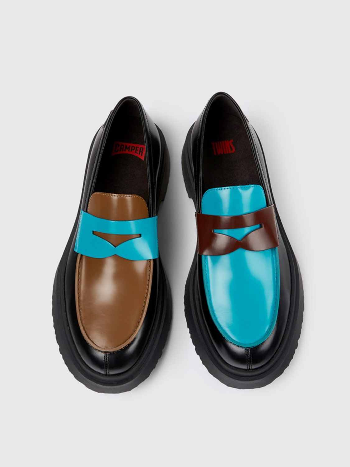 CAMPER: Twins moccasins in leather - Multicolor | Camper loafers ...